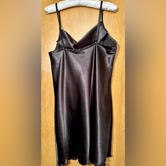 Bebe solid satin black cowl neck mini dress size extra large - Picture 5 of 9